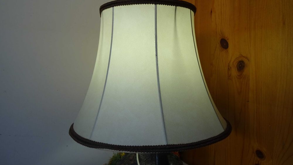 Настолна лампа Leuchte  Германия естествена кожа и керамична основа