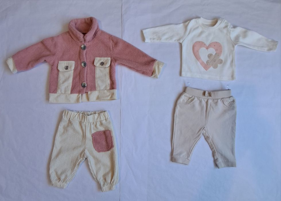 Pachet 2 costume noi bebe, mărime 68 cm, 3-6 luni