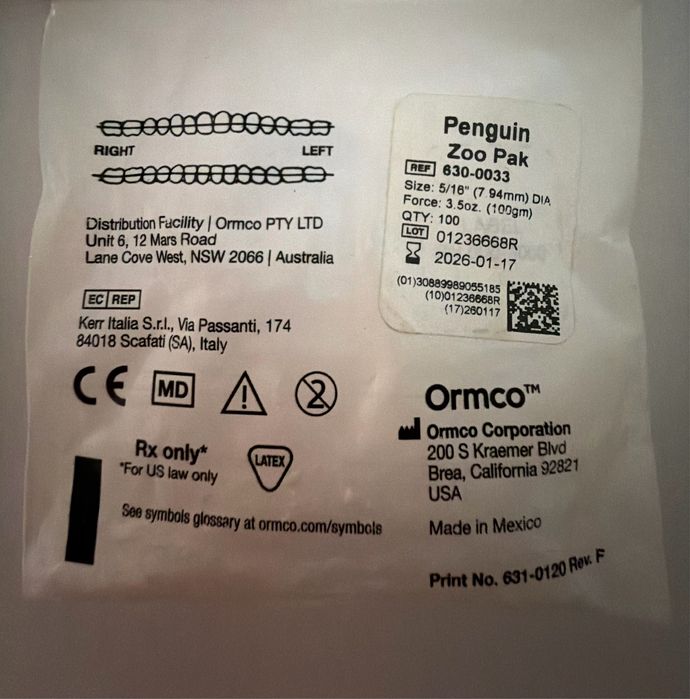 Резинки для брекетов, эластики