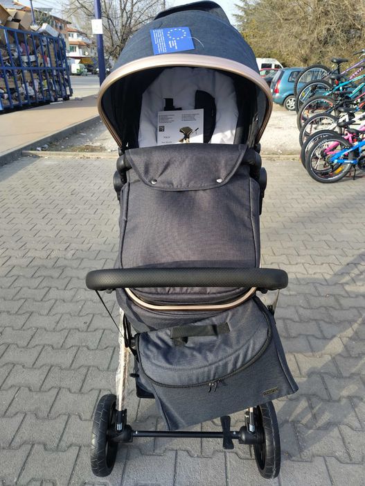 MONI Комбинирана детска количка 2 в 1 POLLY черен