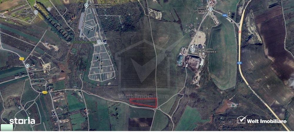 Teren intravilan arabil 5827mp, zona cimitir Mos Ion Roata - Sopor