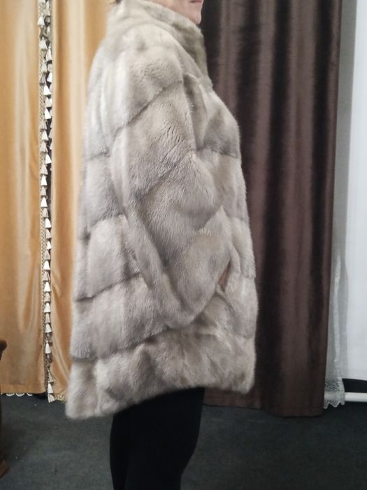 Норковая шуба серая