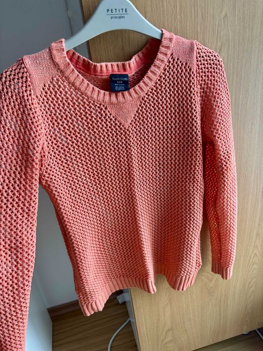 Bluza orange deschis, cu fir auriu, marimea M