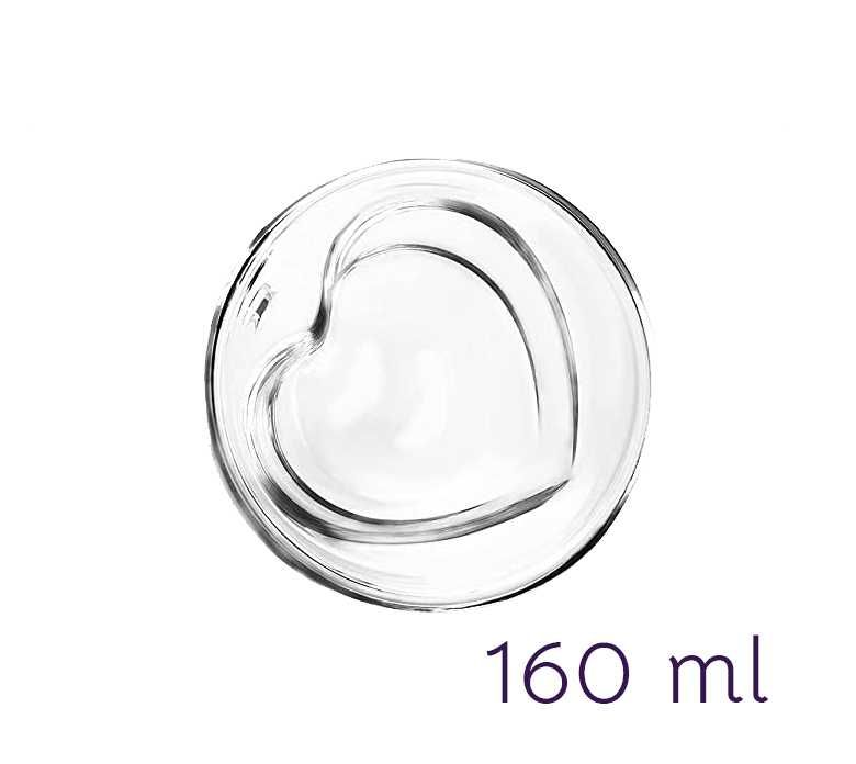 Термоустойчиви чаши сърце с двойно дъно за кафе, чай, капучино 180 мл