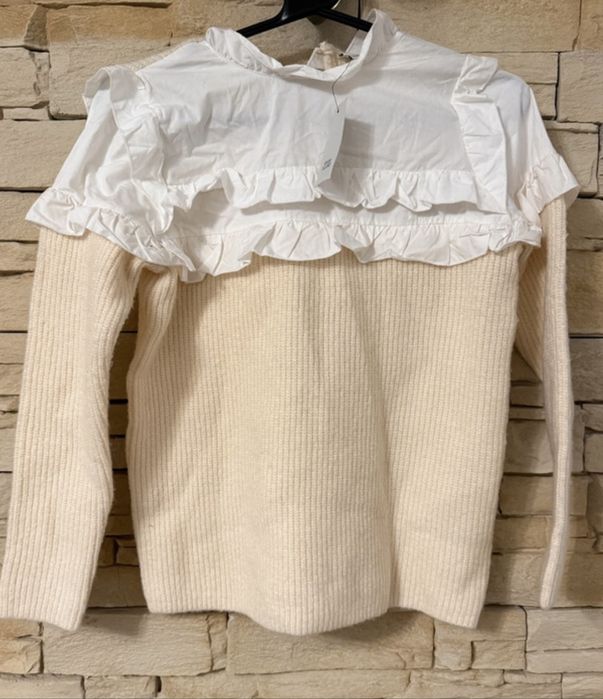 Pulover River Island pentu fetite cu guler camasa