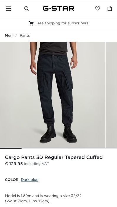 Оригинален G-Star Raw Cargo 3D W36 панталон нов мъжки карго