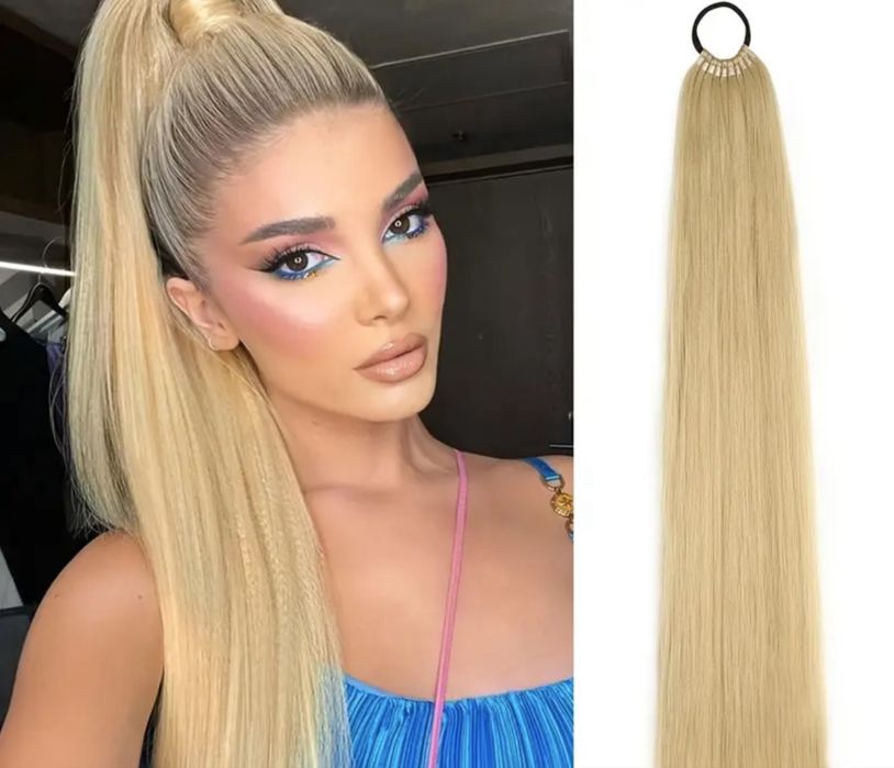 Луксозна 66.04 см права конска опашка за жени