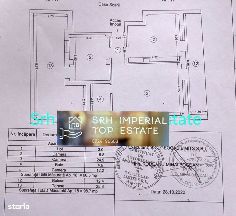 Apartament 3 camere tip Penthouse Mamaia Nord Loc de Parcare