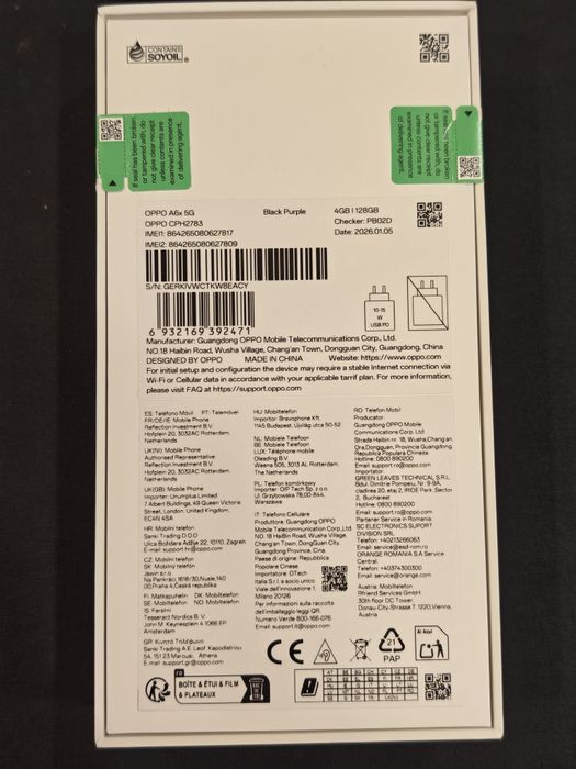 OPPO A6x 5G, 128GB, sigilat, garanție 2 ani Vodafone