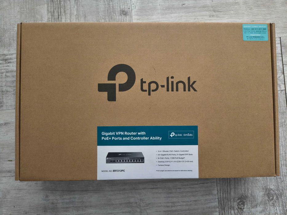 TP‑Link ER7212PC. Router Gigabit + Switch PoE Omada. Stare impecabilă, ca nou!