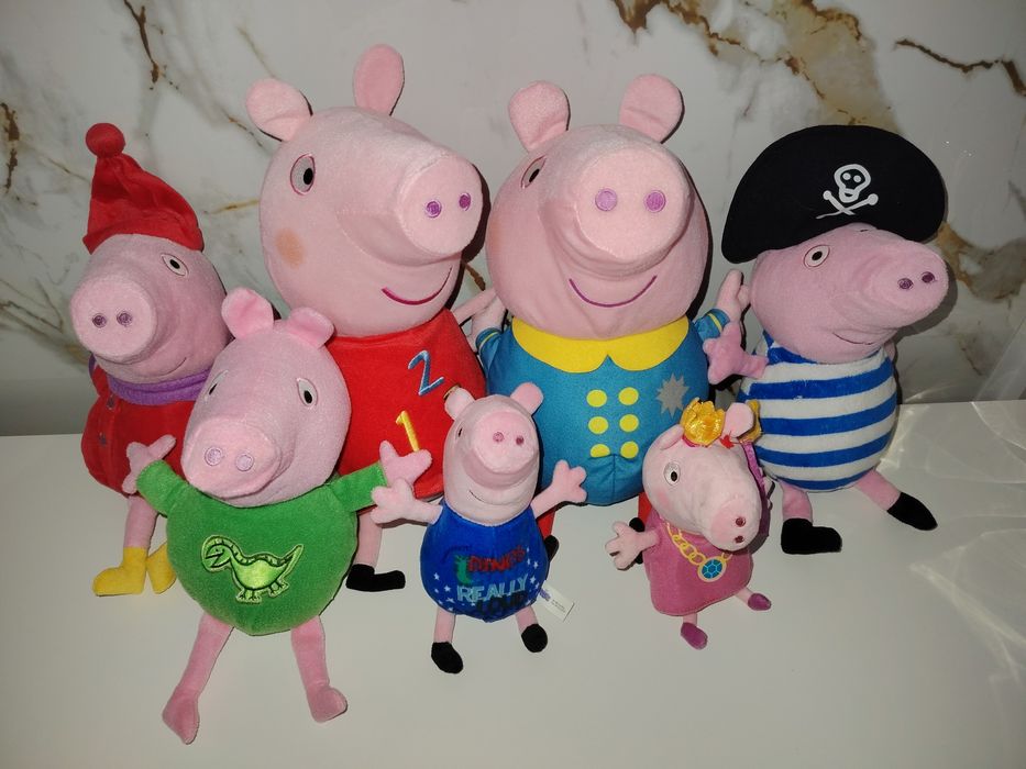 Lot 7 plusuri cu peppa pig George dinozaur, căpitan, 20 45 cm