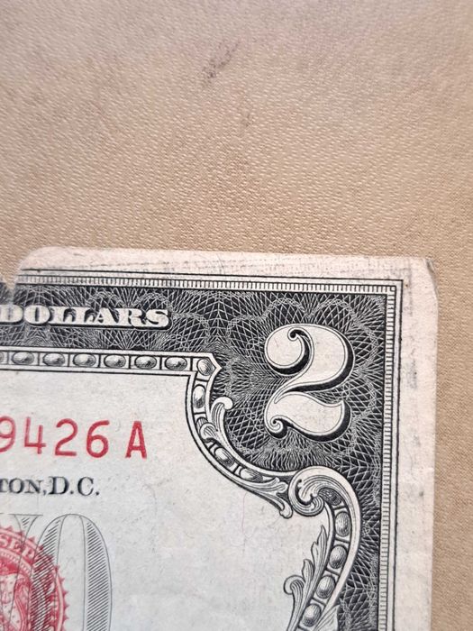 2 долара САЩ, 1963 ,рядък куриоз- двоен печат.