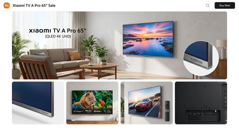 TV Xiaomi A Pro 65 3 года гарантия доставка бесплатно