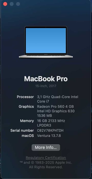 Custom MacBook Pro 15 Mid 2017 Touchbar Silver