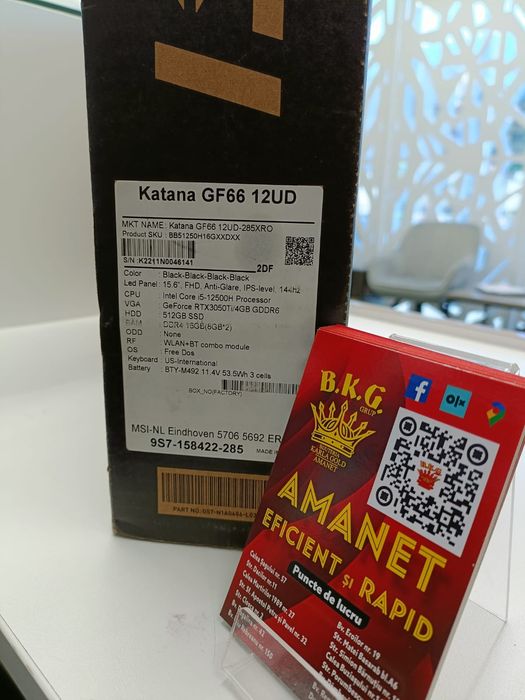 Laptop MSI Katana GF66 12UD Amanet BKG