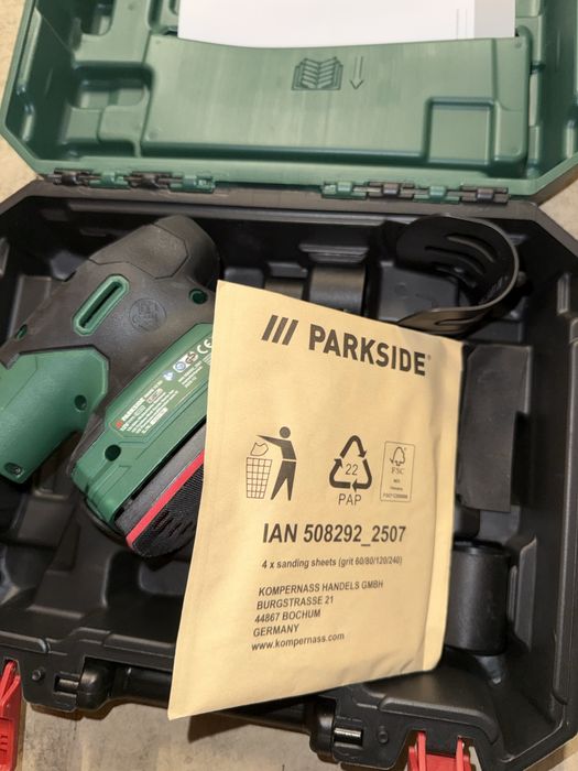 Виброшлайф парксайд parkside x12v шкуреща машина
