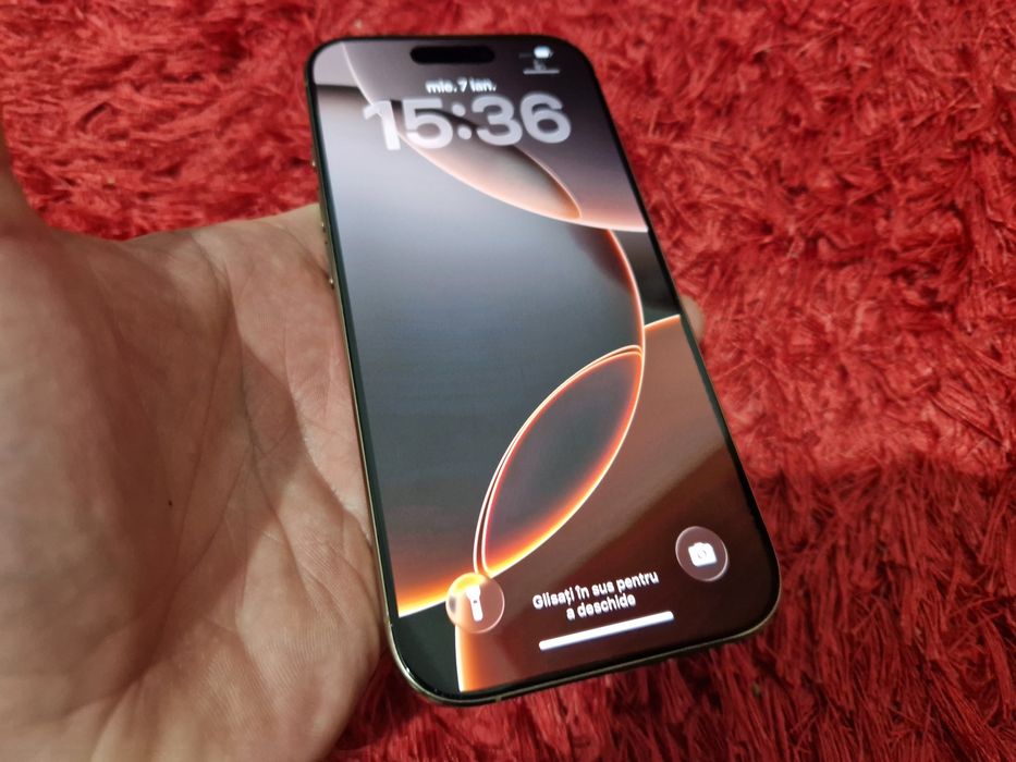 -Iphone 16Pro, ca Nou, 128Gb, 8Ram, Desert  Titanium, ireprosabil, bat