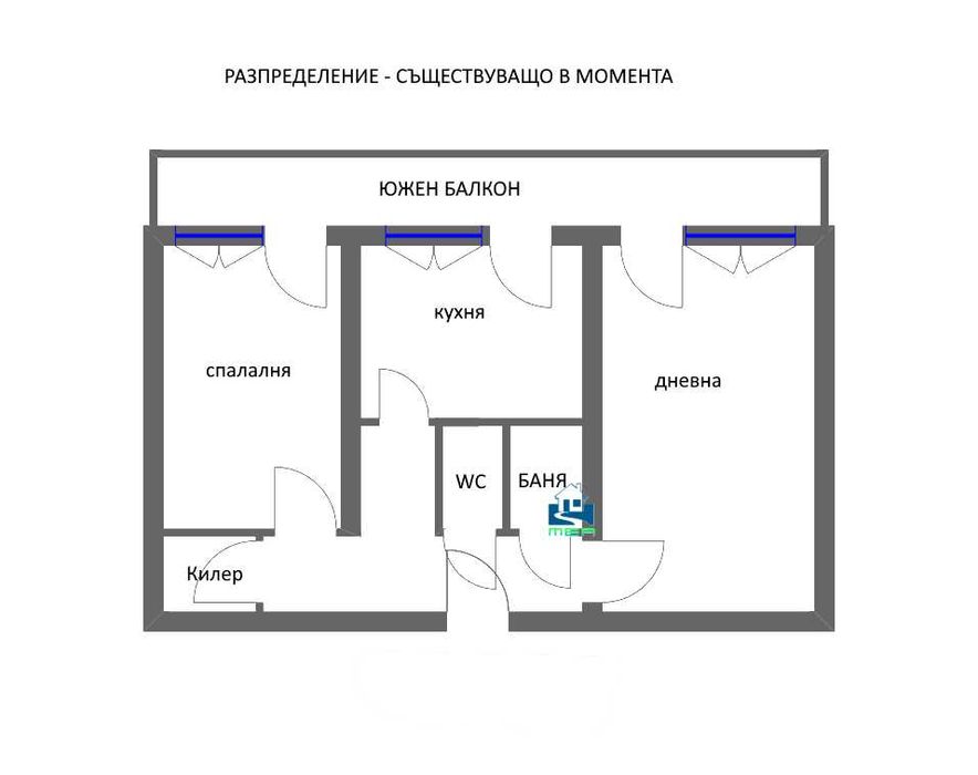 Продава се Тристаен апартамент в София, Толстой - 56 кв.м за 2393 €/кв.м - Снимка #2