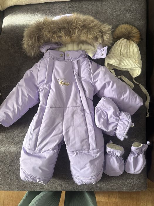 Продам зимний комбинезон  трансформер+шапка