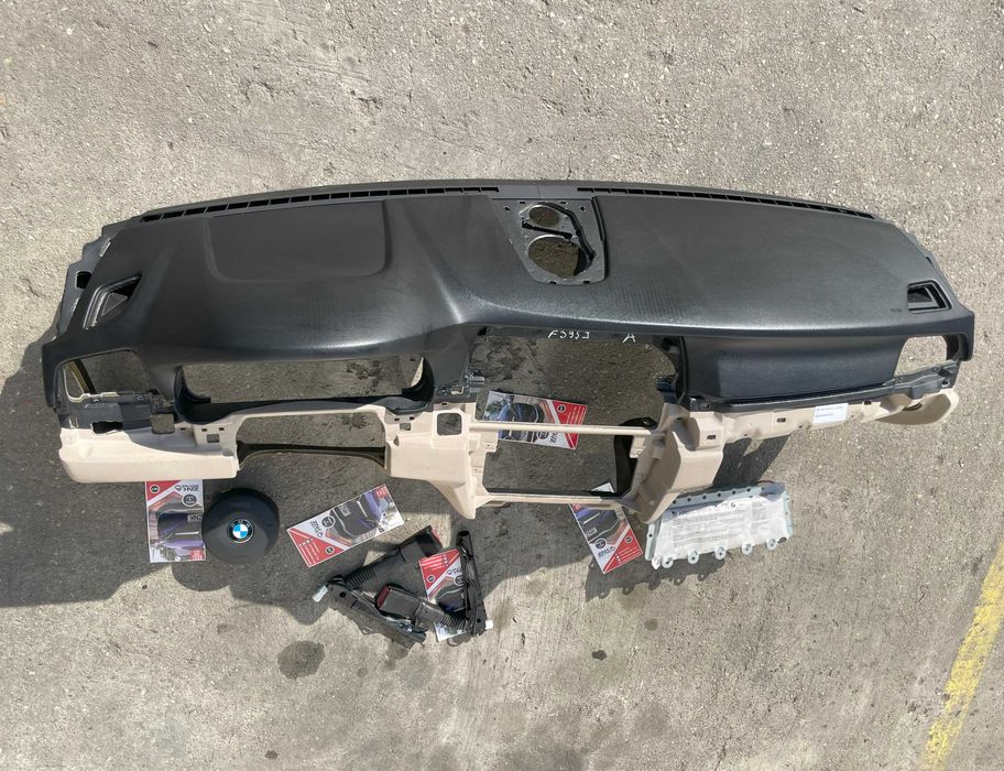 BMW F10 - kit airbag - plansa de bord negru bej OYSTER airbag pasager