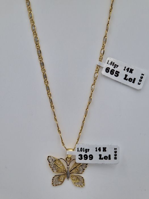 Lant cu Pandant Aur 18k Greutate1.66/1.01gr Lungime 42cm #49439/#39456