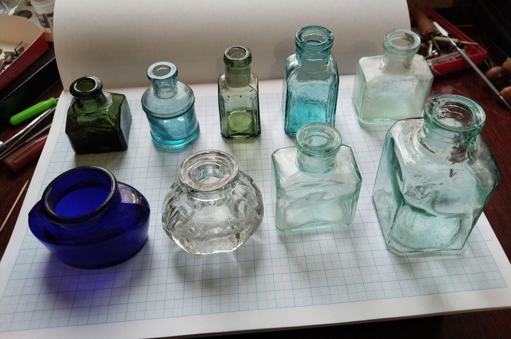 Чернильница стеклянная дореволюционная, и...