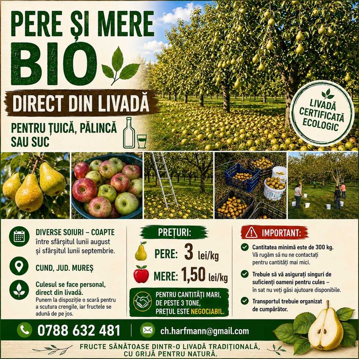 Pere si Mere bio pentru tuica, palinca, suc