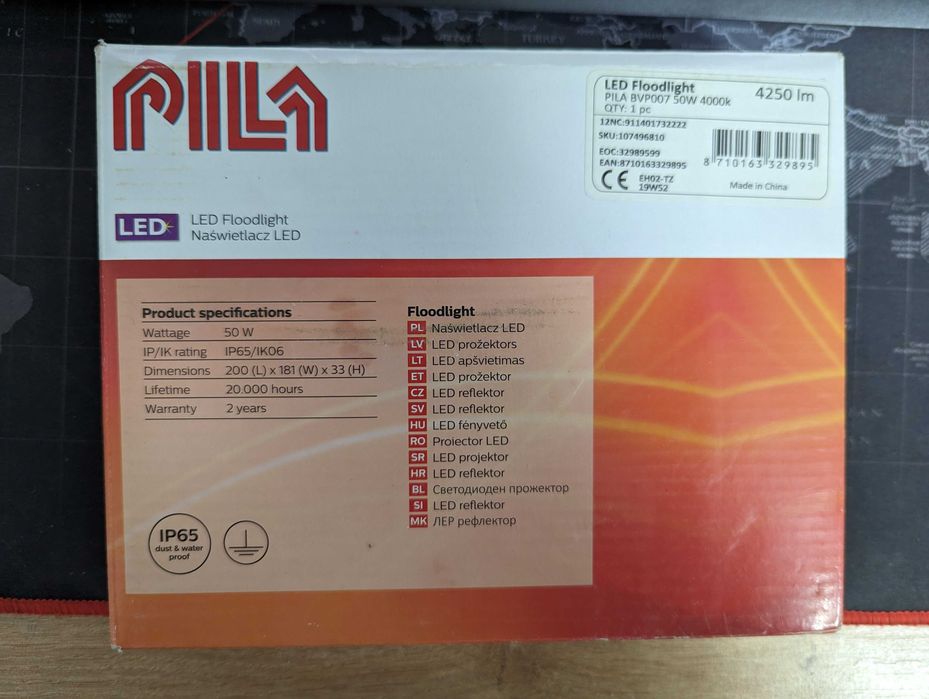 Proiector LED PILA 50W 4000K 4250 lm, IP65 COD 107496810