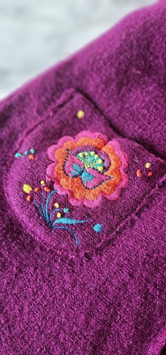 Palton lana brodat dpam fetite