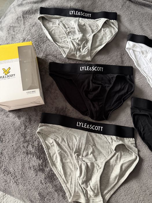 Lyle & Scott set 5 chiloti alb-gri-negru marimea S noi originali