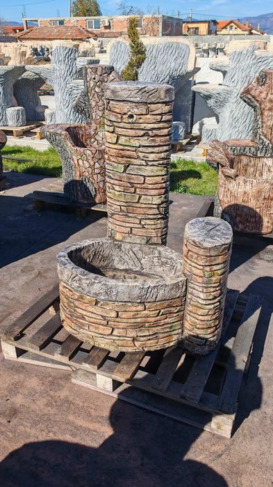 Градинска чешма мивка от щампован бетон