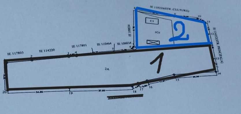 Teren situat în com Corbu de Sus, pe strada principală, chiar în fața bisericii