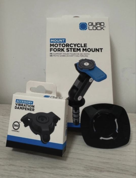 Suport telefon Quad Lock furca + amortizor vibratii, NOU
