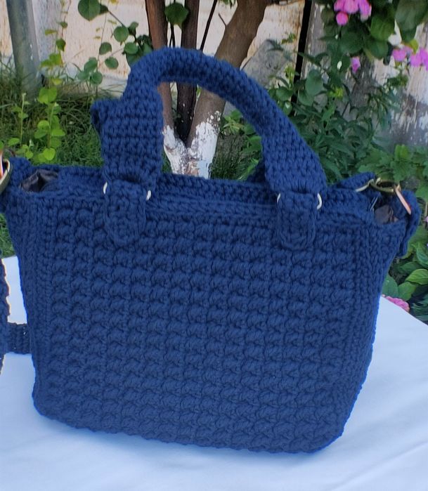 Geantă artizanală de colecție, pictură și broderie cu panglică