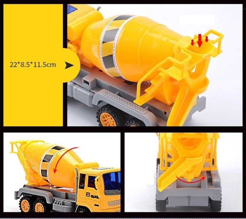 Голям Детски Комплект за игра-2 Камиона, 2 багера, Бетоновоз и Фадрома