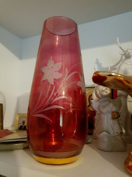 Ваза кристална.ръчна изработка .Винтидж 70те