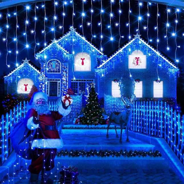 Бяла Светеща завеса 6метра х 60см с Флаш Ефект тип Висулка