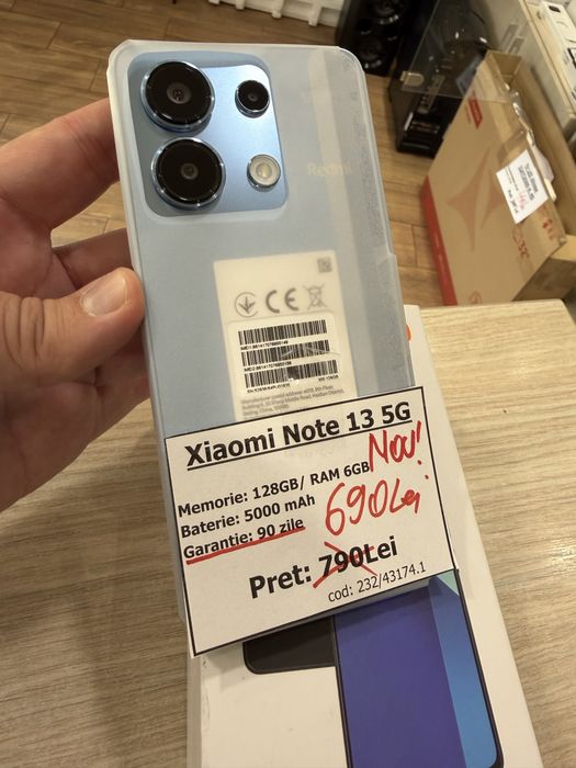 Telefon Xiaomi Redmi Note 13 Ice Blue 128GB / 6gb Ram NOU