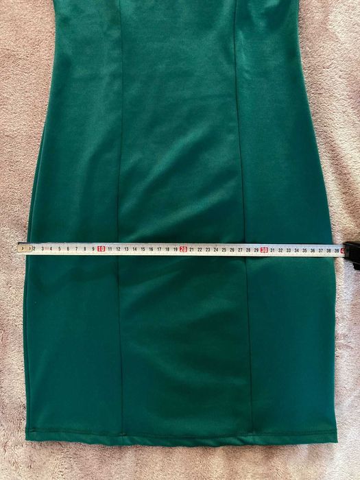 Rochie midi de ocazie Chantall, verde-smarald, noua, nepurtata