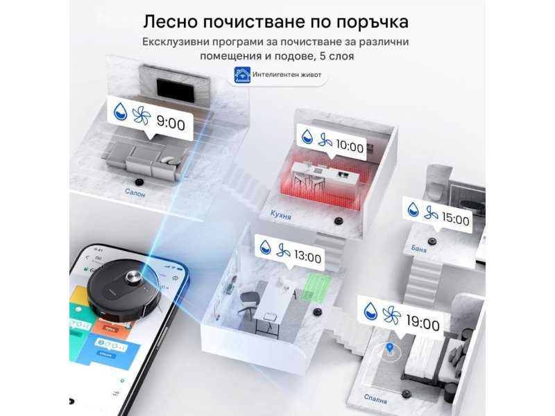 Робот Прахосмукачка с Моп Proscenic Q8 Update, 6000 Pa