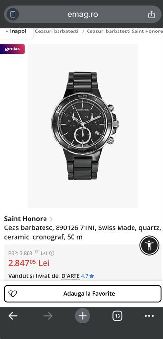 Ceas Saint Honore 890126 71Ni Swiss Made