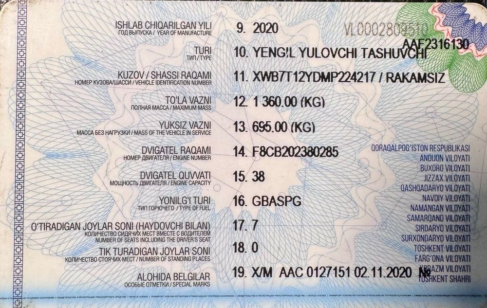 Damas Oq rang 2020 GBO Metan  bor