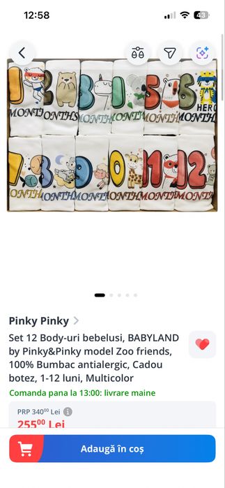 Set 12 body pt poze bebe lunar- cadou paturica pt poze