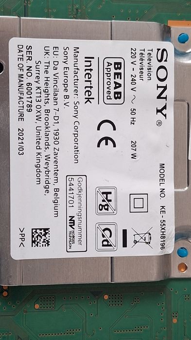 Componente Televizor Smart Sony KE-55XH8196