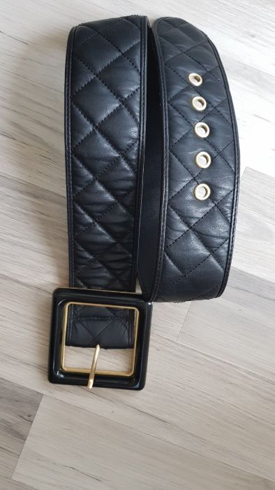 Черен колан Jaeger от естествена кожа