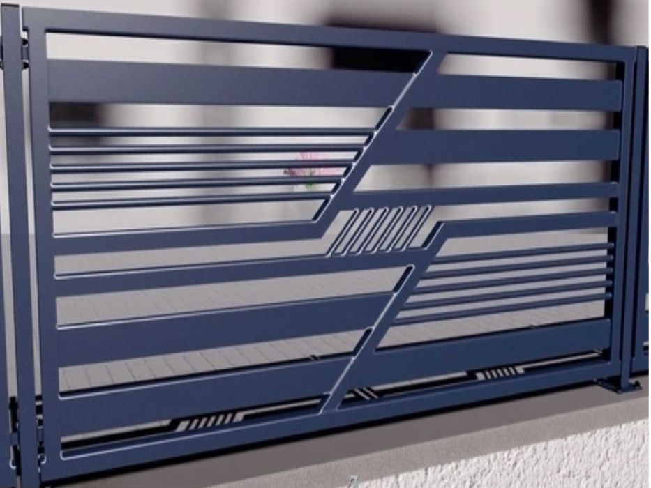 Porti si gard metalice, fier forjat, stil jaluzea, tabla decupata,wpc