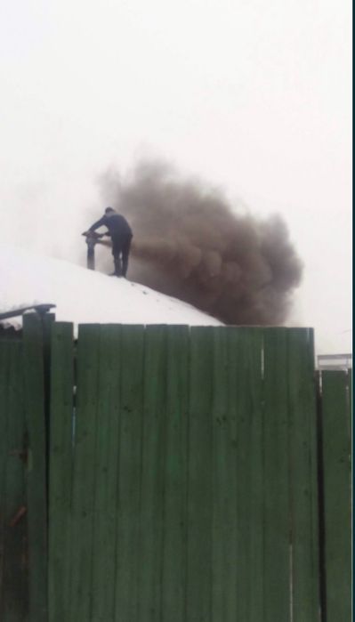 Чистка дымоходов с аппаратом. Дом. Баня