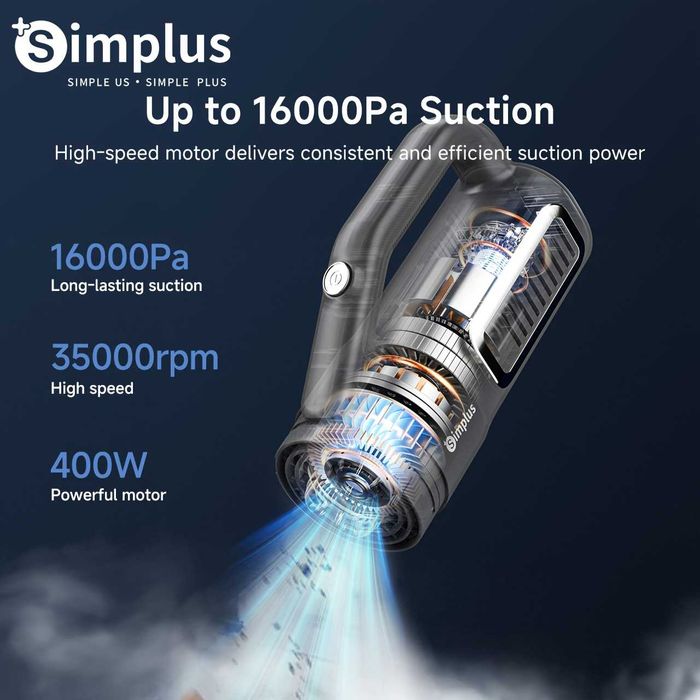 Прахосмукачка с Кабел 2 в 1 Simplus Ръчна и Вертикална, 16000PA, 400W!