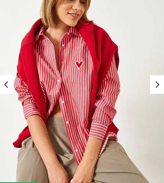 Camasa dungi rosie cu o inima brodata