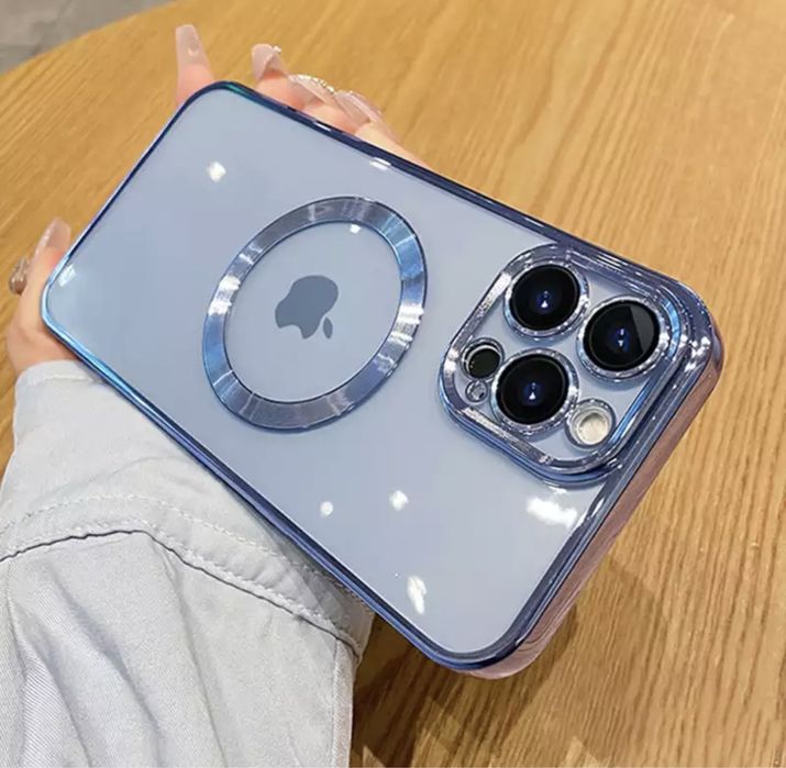 Iphone 14/15/16e/17 PLUS PRO MAX Husa Silicon 0,2mm Lucioasa Cerc Magn